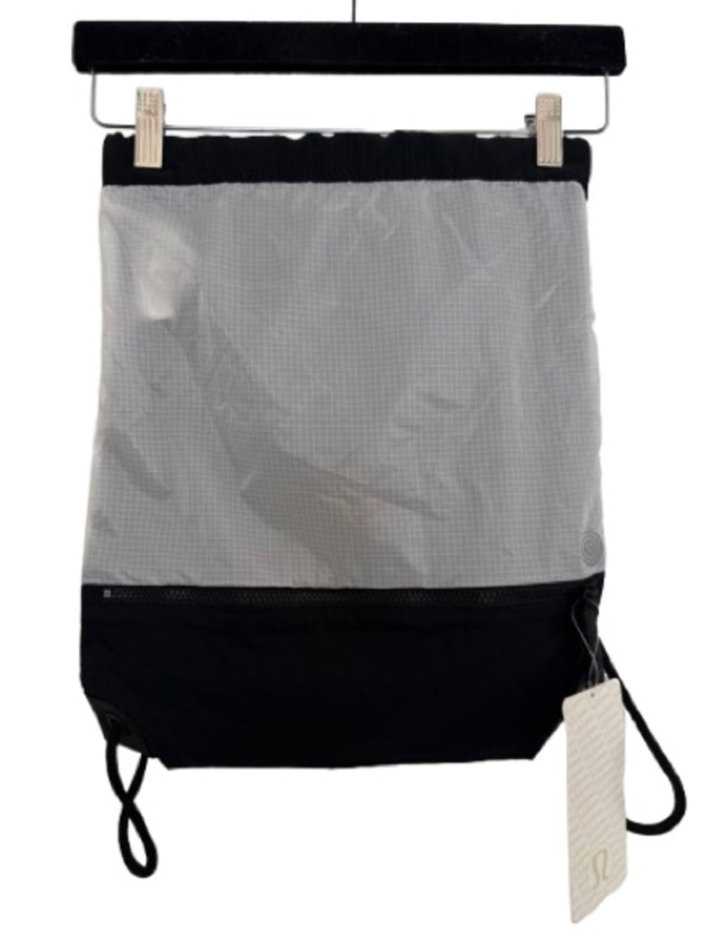 NWT Lululemon Go Lightly Cinch Bag Seawheeze Black White